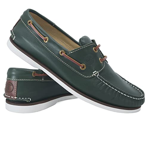 Seajure Men’s Boat Shoes Fakarava Green Leather