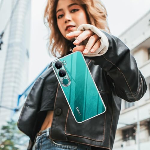 Image of Jkobi Back Cover for Vivo Y300 (Silicone Clear Shockproof Case with Camera Protection and Dust Plugs | Transparent)