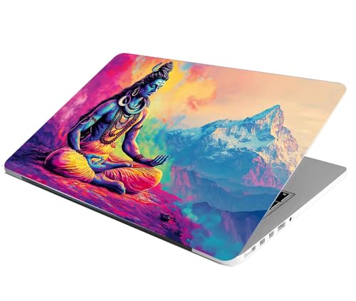 Image of Laptop Skin Stickers HD Quality Sticker for Laptops Upto 15.6 inch (Dustproof|Waterproof|Scratchproof|Reusable) - BE MT Shiva