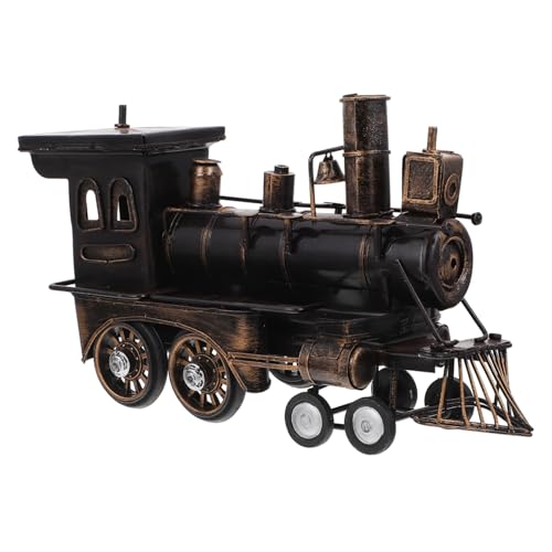 Mobestech Alloy Steam Locomotive Statues Vintage Loco Adornment Model Engine Ornament for Boys and Girls