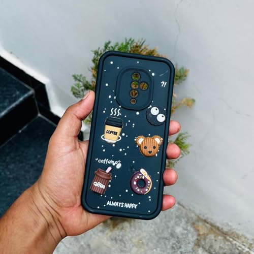 Image of Pikkme Back Cover for Vivo S1 Pro | Cute Fun Cartoon 3D Bear Silicone Full Body Protection Bumper Case (Black)
