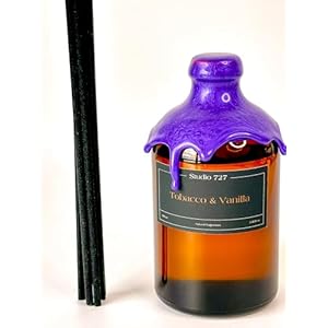 Reed Diffusers Set Tobacco Vanilla 338 Oz Scented 6 Sticks Diffuser for Bedroom Bathroom Home Fragrance Decor Gift Box Made in USA