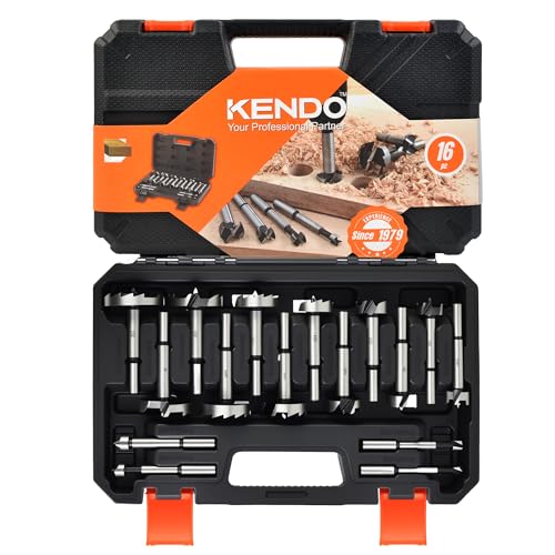 KENDO 16 Piece Forstner Bit Set with Storage Case
