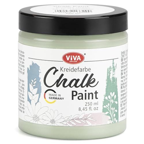 Viva Decor Chalk Paint (Sunlight Green) 8.45oz - Chalky Finish Paint for Furniture, Walls & Decor, Matte Finish, Water-based, High Pigment, Perfect for Shabby Chic & Vintage Looks. Suitable for Wood