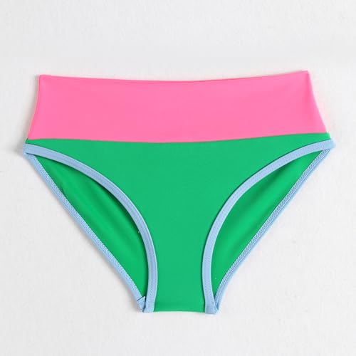 Image of Little Girl Swimsuit Casual Swimwear Kids Two Piece Color Block Bathing Suits Beach Bikini Set 3-12Years