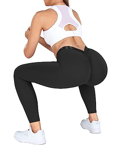 FITTOO V-Back Scrunch Butt Lift Leggings for Women High Waist Tummy Control Booty Gym Workout Yoga Pants3