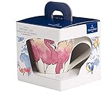 Villeroy und Boch NewWave Caffè Rosa Flamingo Becher mit Henkel Eisvogel, Kaffeebecher mit Animal-Print aus Premium Porzellan, 300 ml