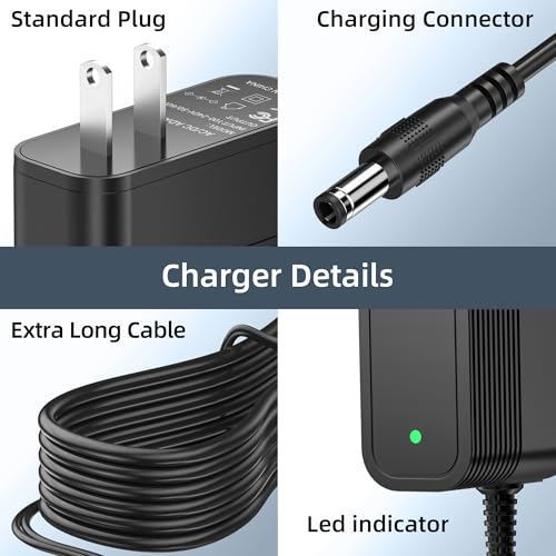36V Replacement Charger for 29.6V Smoture Vac01 & Vac02 | Compatible with SunSare X7A-US and AFNOP AceVac 1 Cordless Stick Vacuums by QIHOWHUE - Used condition - Image 6