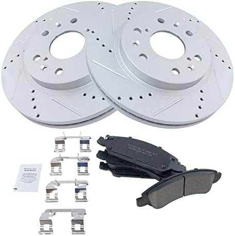 Performance Drilled & Slotted Brake Rotor & Posi Ceramic Pad Front Set