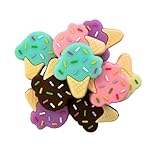 Ice Cream Cone Silicone Focal Bead Set | 12 Pc Mixed Pack Vanilla Chocolate Strawberry Bulk Wholesale Sprinkles Cute Sweet Treat Summer Keychain Making Kit Beaded Pen Freshie Hanger