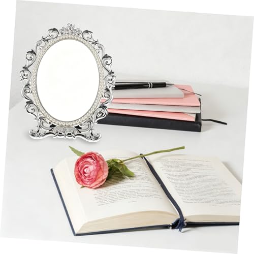 Espejo de maquillaje vintage delicado para escritorio miniatura 6