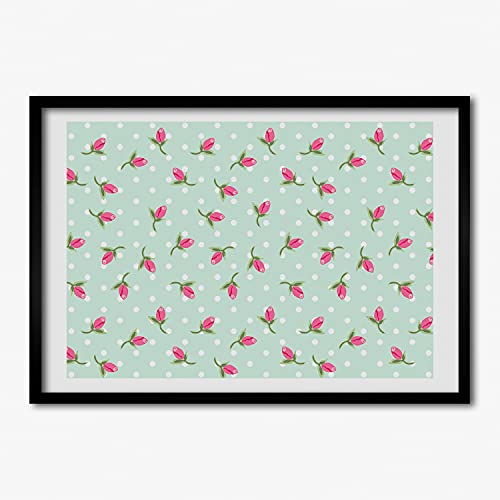 Tableau peinture moderne de roses avec cadre de décoration murale salon Tulup 70x50