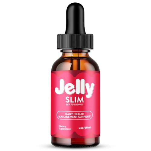 Jelly Slim Drops, Official JellySlim Supplement Droppers with All Natural Ingredients - Maximum Strength, Advanced Formula Droppers Overall Health & Wellness, Jelly Slim Support Reviews (1 Pack)
