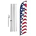 American Glory Advertising Feather Banner Swooper Flag Sign with 15 Foot Flag Pole Kit and Ground Stake, Stars Left Side