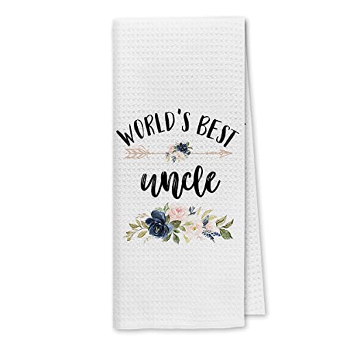 Dibor World's Best Uncle Kitchen Towels Dish Towels Dishcloth,Best Uncle Absorbent Drying Cloth Hand Towels Tea Towels For Bathroom Kitchen,Uncle Birthday Christmas From Niece Nephew #TOP19