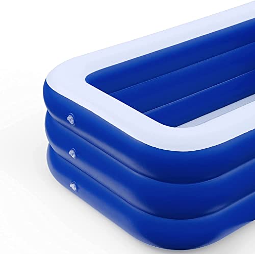Inflatable Swimming Pool For Kids And Adults, Blow Up Pool For Backyard With Comfortable Floor, Safe Outside Lounge Pool Or Indoor Ball Pit, 95"X 55"X 25" #TOP4