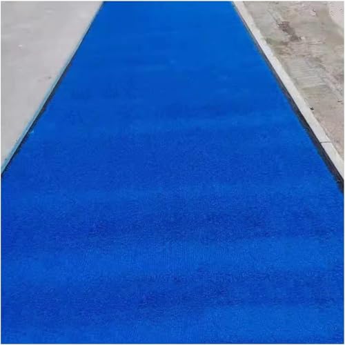 Alfombra de césped sintético, césped sintético de Colores para Parques Infantiles y Jardines, Alfombra de césped Artificial Recortable (50x200cm) - Azul, solución Duradera y ecológ