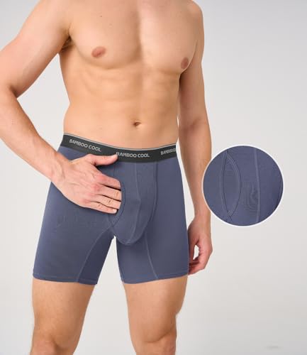 Image of BAMBOO COOL Men's Underwear Breathable Boxer Briefs with Fly Moisture-Wicking Lightweight Underwear 7-Pack