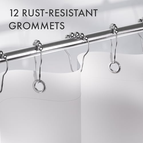 Image of AmazerBath Cute Goose Shower Curtain, Cute Bathroom Shower Curtain Set with 12 Shower Curtain Hooks, Rustic Fabric Shower Curtain, 72x72 Inches