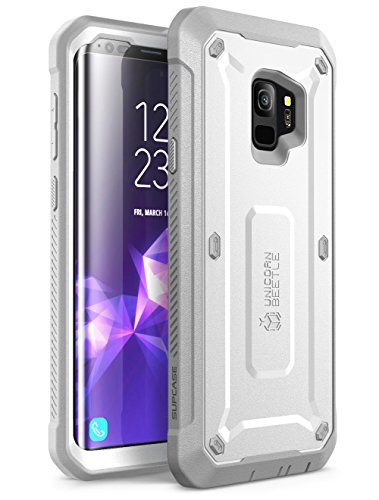 SUPCASE Unicorn Beetle Pro Series Case Designed for Galaxy S9, with Built-in Screen Protector Full-Body Rugged Holster Case for Galaxy S9 (2018 Release) (White)