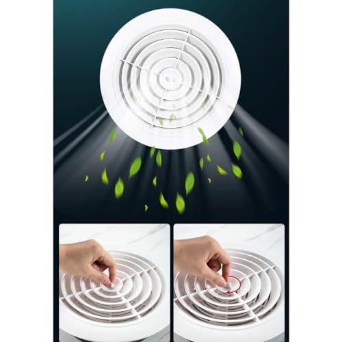 Grille de ventilation ronde 150 mm réglable mur plafond VMC extracteur d'air - 2
