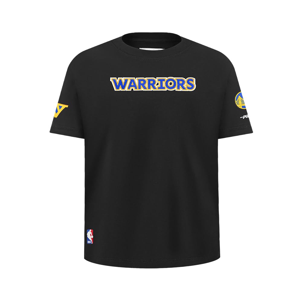 Pro Standard Big Boys NBA Golden State Warriors Classic Chenille Short Sleeve Tee Black M