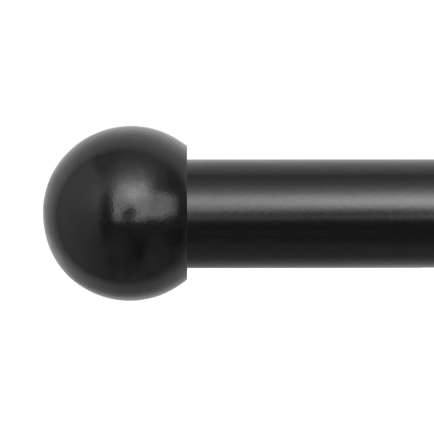 Photo 1 of 1 Inch Adjustable Standard Decorative Curtain Rod,Stainless Steel Single Curtain Rod Set with with Round Ball Finials?30 to 124 Inch Black 30-124"