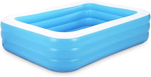 Inflatable Pool Rectangular Easy to Use Water Pool for Indoor and Outdoor Family Summer Garden (155 CM) Inflatable Pool Rectangular Easy to Use Water Pool for Indoor and Outdoor Family Summer Garden (155 CM)