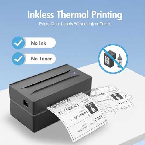 Image of Thermal Shipping Label Printer 4x6 Bluetooth Label Maker for Small Business | Wireless Mailing Shipping Printer for USPS UPS Amazon Shopify Etsy - Compatible with iPhone Android Windows & Mac (Black)