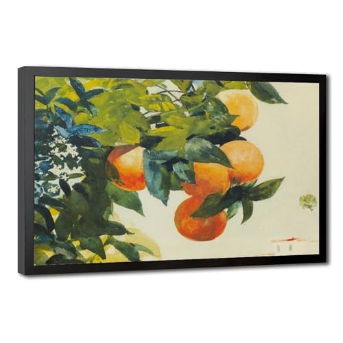 Toile Winslow Homer Oranges on A Branch | Cadre bois suspendu déco murale bureau 20x30