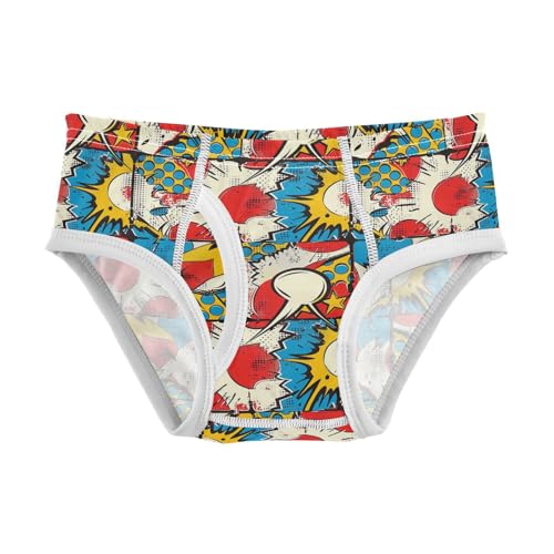 visesunny Boys Cotton Underwear Comic Book Page Printed Toddler Soft Training Briefs Size 2T-8Y for Kids
