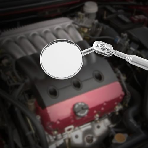 MotorMinds Teleskop Inspektionsspiegel, 30–50mm Auto Teleskop Inspektionsspiegel, Rundes Objektiv, Ausziehbares Erkennungswerkzeug für die Wartung von Mechanikern (Stifttyp