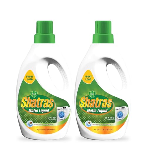 Image of SHATRAS Front Load Washing Machine Matic Liquid Detergent | Specially designed for Tough Stain Removal on Laundry in Washing Machines (Green 2)