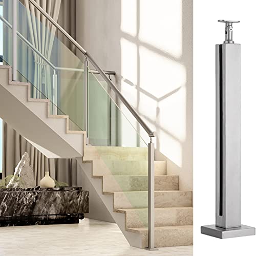 DJLLQYXGD ステンレススチールガラス欄干支柱、頑丈な床置きガラス手すりポスト コンクリート階段/屋内階段/廊下のロフト用