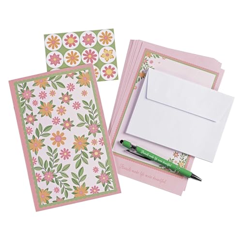 Ensemble de papeterie Cottage Garden avec carnet, feuilles et enveloppes