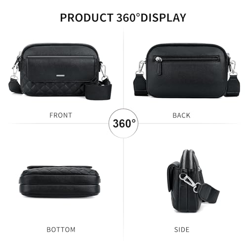 nuoku Small Crossbody Purse for Women, Double Zipper Crossbody Bags for Women Small Size with Phone Pocket3