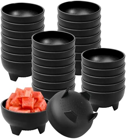28 Pack 10.6 oz Mexican Salsa Bowls, Small Guacamole Containers, Plastic Salsa Bowl for Serving Parties, Chips, Dip, Nuts, Candy, and Sauce Set