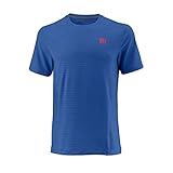 Camisetas Wilson M UWII Linear Crew - Camiseta, Hombre, Azul(Prince Blue)