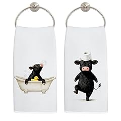 Black Cow Bathroom Set of 2