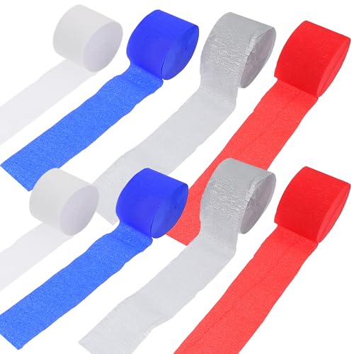 LOORGVEL Serpentinas de Papel Crepé de Colores Vivos 8 Rollos para Decoraciones de Fiestas y Bodas Papel Crepé Colgante y para Manualidades y Eventos
