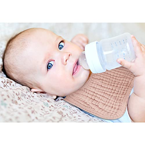 Image of Tallew 8 Pack Muslin Burp Cloths and Baby Bibs for Boy Girl 20 inch x 10 inch Cotton Baby Bandana Drool Bibs Muslin Burp Cloths Absorbent Rag for Newborn Toddler Infant Gifts(Elegant Color)