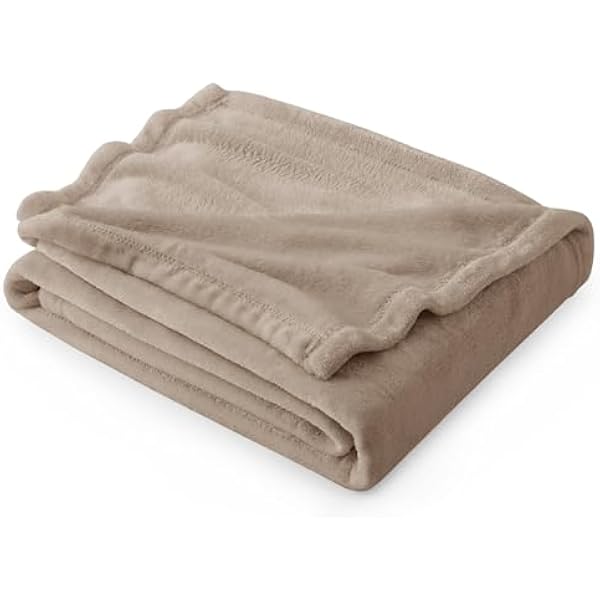 BEDSURE Puszysty koc polarowy, ciepły, na zimę, miękki, na sofę, kanapę, XL, 150 x 200 cm, jasnobrązowy