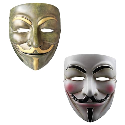 V for Vendetta Mask, Guy Fawkes Quality Anonymous Hackers Mask, Ideal for Halloween Horror Masquerade Cosplay,Costume, Theme Parties, Collectins, Events One Size Fits Most Men Women Boys Girls ASIN: S