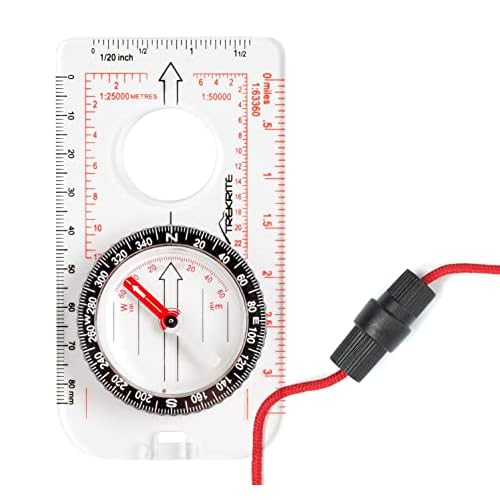 Trekrite Explorer Compass for Map Reading and Navigation – UK Based – 12 Months Guarantee – Safety Lanyard