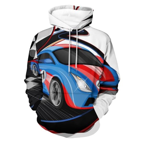 Sweatshirt voitures de sport de course unisexe, le pull chaud à capuche pour les journées fraîches