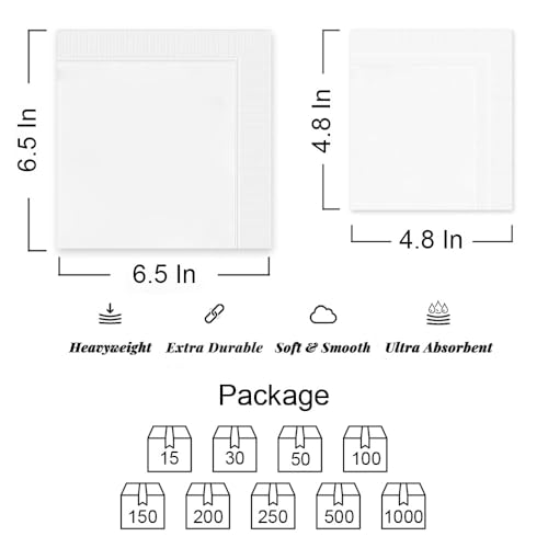 Servilletas de papel personalizadas para boda 6.5x6.5 in miniatura 3