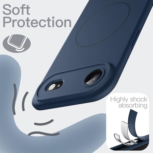 Image of JETech Magnetic Silicone Case for iPhone Air, Navy Blue