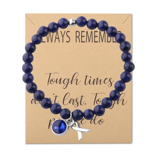 Bracelet cancer du côlon bleu, le bijou de soutien pour honorer les combats