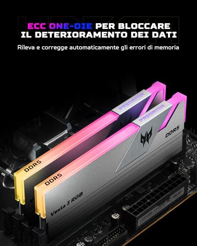 Acer Predator Vesta II DDR5 RGB RAM 32GB (16GBx2) 6000MHz CL36 - Intel XMP 3.0 & AMD Expo - Memoria per computer gaming (Argento) - RAM - Immagine 6