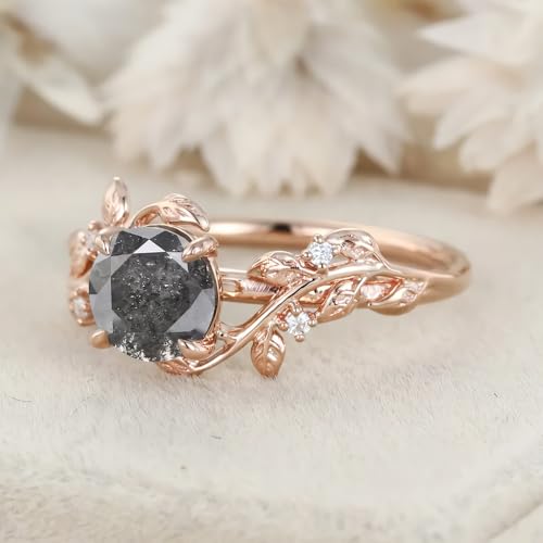 Engagement Rings for Women Gemstone Rings for Women 10K 14K 18K Yellow Rose Gold Wedding Ring Leaf Anniversary Promise Ring4